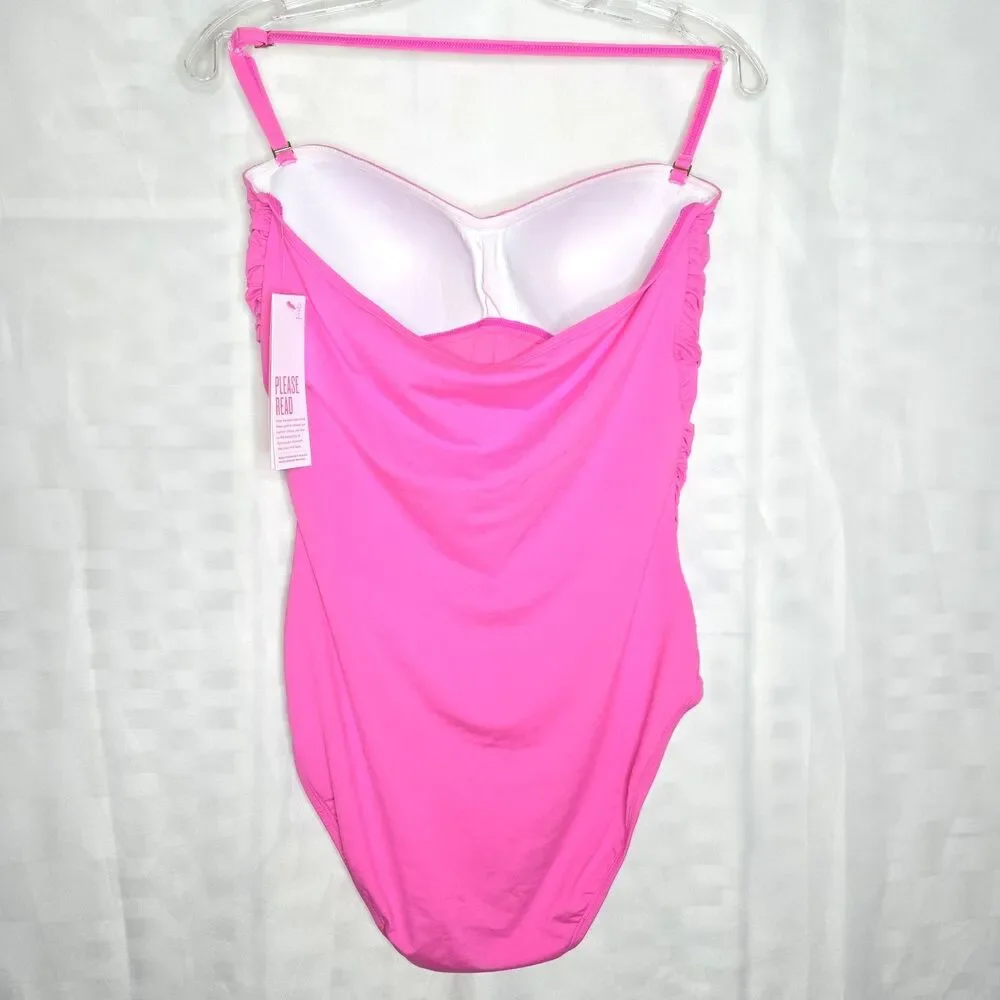 LILLY PULITZER Swimwear Flamenco 1-Piece Swimsuit Plumeria Pink Women 14 NEW NWT